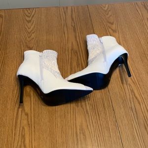 SHEIN boots.  All man made materials.  Size 42.  WHITE/BLACK.   NEW!